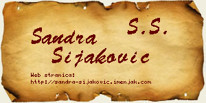 Sandra Šijaković vizit kartica